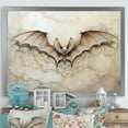 thumbnail image 1 of Designart "Minimalist Bat With Open Wings I" Animals Bat Picture Framed Wall Art Prints, 1 of 5