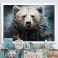 thumbnail image 1 of Designart "Minimalist Bear In Monochrome" Animals Bear Picture Framed Canvas Wall Art, 1 of 5