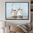 thumbnail image 1 of Designart "Minimalist Beauty Grey Windmills" Architecture Framed Wall Art - Industrial Grey Wind Turbines Hallway Framed Wall Art Decor, 1 of 6