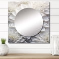 thumbnail image 1 of Designart "Minimalist Beauty Of White Dahlias" Dahlia Square Mirror For Wall Decor - Large Black Square Printed Wall Mirror Art - Square Traditional Mirror - Wall Mounted Square Large Mirror, 1 of 5