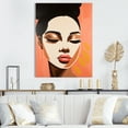 thumbnail image 1 of Designart "Minimalist Beauty of Woman in Pink & Black III" Fashion Canvas Wall Art - Glam Black Woman African American Entryway Wall Art, 1 of 6