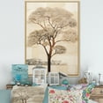 thumbnail image 1 of Designart "Minimalist Beige African Tree I" Tree African Floater Framed Wall Decor, 1 of 5