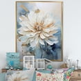 thumbnail image 1 of Designart "Minimalist Beige And Blue Dahlia I" Dahlia Floater Framed Canvas Wall Art, 1 of 5
