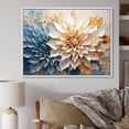 thumbnail image 1 of Designart "Minimalist Beige And Blue Dahlia V" Dahlia Floater Framed Wall Art Prints, 1 of 5