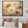 thumbnail image 1 of Designart "Minimalist Beige And Gold Mums Painting" Mums Floater Framed Canvas Prints, 1 of 5