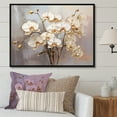 thumbnail image 1 of Designart "Minimalist Beige And Gold Orchids I" Orchids Floater Framed Wall Art Living Room, 1 of 5