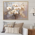 thumbnail image 1 of Designart "Minimalist Beige And Gold Orchids I" Orchids Floater Framed Wall Art Living Room, 1 of 5