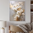 thumbnail image 1 of Designart "Minimalist Beige And Gold Orchids IV" Orchids Floater Framed Canvas Art Print, 1 of 5