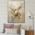 thumbnail image 1 of Designart "Minimalist Beige And Gold Peace I" Dove Floater Framed Canvas Wall Art, 1 of 5