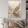thumbnail image 1 of Designart "Minimalist Beige And Gold Peace III" Dove Floater Framed Wall Decor, 1 of 5