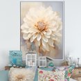 thumbnail image 1 of Designart "Minimalist Beige Dahlia Petals" Dahlia Floater Framed Canvas Wall Art, 1 of 5