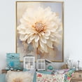 thumbnail image 1 of Designart "Minimalist Beige Dahlia Petals" Dahlia Floater Framed Canvas Wall Art, 1 of 5