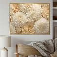 thumbnail image 1 of Designart "Minimalist Beige Mums Painting" Mums Floater Framed Canvas Wall Art, 1 of 5