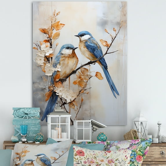 Designart "Minimalist Birds Of Paradise On Floral Limb I" Birds Of Paradise Wall Decor