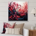 thumbnail image 1 of Designart "Minimalist Botanical Leaves In Red And Black" Leaves Floater Framed Canvas Wall Art, 1 of 5