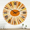 thumbnail image 1 of Designart 'Minimalist Bright Shining Orange Sun Rays I' Modern Wall Clock, 1 of 5