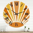 thumbnail image 1 of Designart 'Minimalist Bright Shining Orange Sun Rays Ii' Modern Wall Clock, 1 of 5
