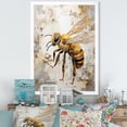 thumbnail image 1 of Designart "Minimalist Buzzing Bee Art III" Animals Bee Picture Framed Canvas Wall Art, 1 of 5