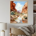 thumbnail image 1 of Designart "Minimalist Charm Of A Stream In The Canyon I" Canyon Floater Framed Canvas Prints, 1 of 5