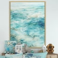 thumbnail image 1 of Designart "Minimalist Charm Of Oceanic Waves II" Ocean Floater Framed Wall Art Living Room, 1 of 5