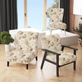 thumbnail image 1 of Designart "Minimalist Chic in Victorian Style I" White Floral Upholstered Accent Chair - Cottage Arm Chair For Bedroom, 1 of 5