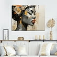 thumbnail image 1 of Designart "Minimalist Collage Featuring An African Woman" African American Art Canvas Wall Art, 1 of 7