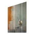 thumbnail image 1 of Designart "Minimalist Cubist Sheep" Animals Print on Natural Pine Wood, 1 of 5