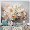 thumbnail image 1 of Designart "Minimalist Daffodils In White And Orange" Daffodils Canvas Art Print, 1 of 7