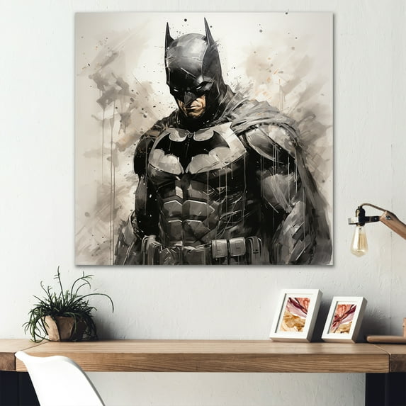 Designart "Minimalist Depiction Of Superheroes In Darkness" Superheros Wall Decor