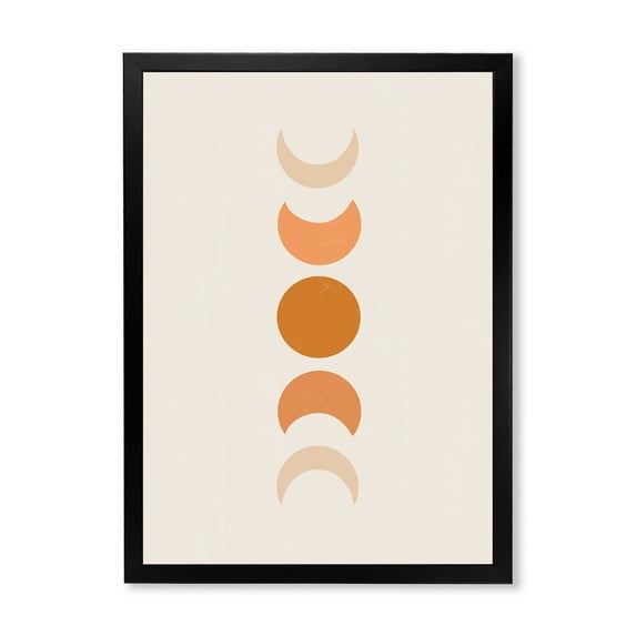 Designart 'Minimalist Different Moon Phases' Modern Framed Art Print
