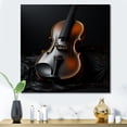 thumbnail image 1 of Designart "Minimalist Ebony Violin V" Food & Beverage Wall Art - Traditional Black Fruits Entryway Wall Art Print, 1 of 6