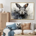 thumbnail image 1 of Designart "Minimalist Energetic Rabbit" Animals Floater Framed Wall Art Living Room, 1 of 7