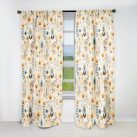 Designart "Minimalist Fern Serenity IV" Floral Blackout Curtain Single Panel