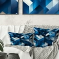 thumbnail image 1 of Designart "Minimalist Geometric Polygons In White And Blue II" Geometric Printed Throw Pillow, 1 of 5