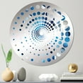 thumbnail image 1 of Designart "Minimalist Geometric Polygons in White and Blue I" Geometric Spiral Dot Round Wall Mirror - Oval Printed Decorative Mirror - Multiple Color Options, 1 of 5