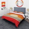 thumbnail image 1 of Designart "Minimalist Geometric Sunset in Bold Orange VI" Modern Geometric Bedding Covert Set - Abstract Geometric Orange Abstract Bed Set With 1 Sham, 1 of 6