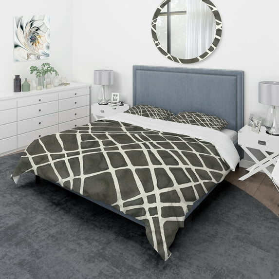 Designart 'Minimalist Graphics V' Geometric Duvet Cover Set