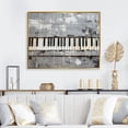 thumbnail image 1 of Designart "Minimalist Harmony Grey and White Piano Keys" Music Framed Wall Art - Vintage Grey Music Piano Entryway Framed Wall Art Print, 1 of 6