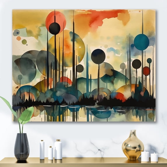 Designart "Minimalist Impressions Of Mountains And Rivers II" Minimalism Landscape Wall Decor