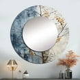 thumbnail image 1 of Designart "Minimalist Interpretation Of Granite Leaves" Leaves Rund Mirror For Wall Decor - Large Grey Round Printed Mirror - Traditional Round Office Mirror - 29" x 29", 1 of 6