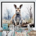 thumbnail image 1 of Designart "Minimalist Kangaroo In Focus" Animals Kangaroo Floater Framed Wall Art Prints, 1 of 5
