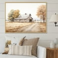 thumbnail image 1 of Designart "Minimalist Landscape With Barn Scenery" Barn Floater Framed Wall Decor, 1 of 5