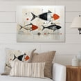 thumbnail image 1 of Designart "Minimalist Marine Fishing" Animals Metal Wall Decor, 1 of 5