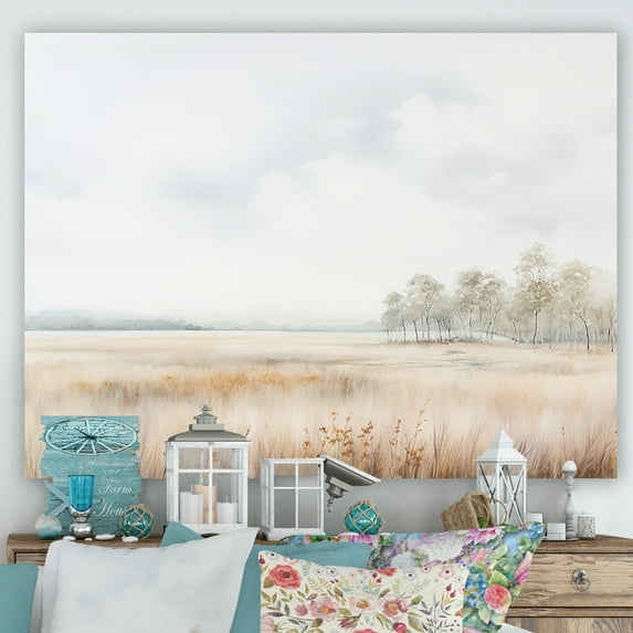 Designart "Minimalist Meadow Scenery" Meadow Wall Decor