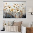 thumbnail image 1 of Designart "Minimalist Melodies In Beige Wildflower Meadows I" Wildflowers Floater Framed Canvas Wall Art, 1 of 5