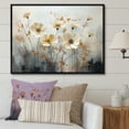 thumbnail image 1 of Designart "Minimalist Melodies In Beige Wildflower Meadows I" Wildflowers Floater Framed Canvas Wall Art, 1 of 5