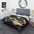 thumbnail image 1 of Designart "Minimalist Mountains Gold II" Minimalism Landscape Bedding Covert Set - Minimalism Blue Landscapes Bed Set With 1 Sham, 1 of 6