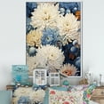 thumbnail image 1 of Designart "Minimalist Mums In Beige And Muted Blue" Mums Floater Framed Wall Art Living Room, 1 of 5