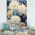 thumbnail image 1 of Designart "Minimalist Mums In Beige And Muted Blue" Mums Wall Art Living Room, 1 of 7