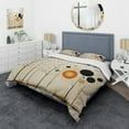 thumbnail image 1 of Designart "Minimalist Oasis Beige and Orange Mid Century" Abstract Collages Bedding Covert Set - Minimalism Beige Abstract Bed Set With 2 Shams, 1 of 6